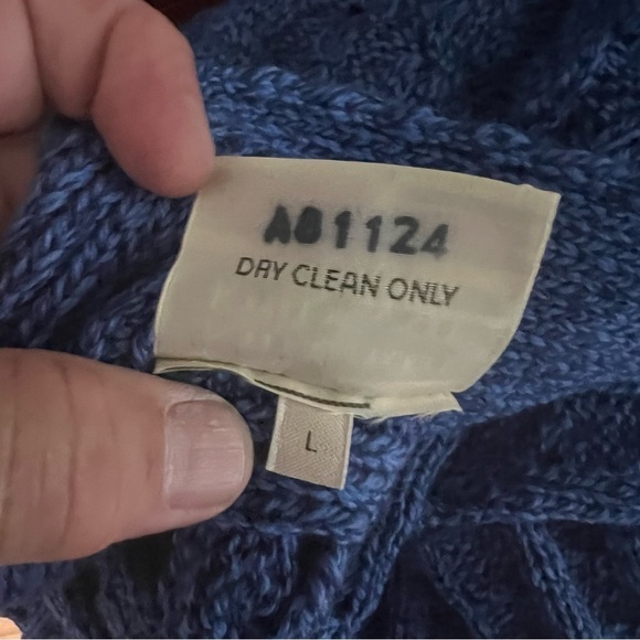 Kilronan Knitwear Cardigan Sweater Vest Womens Blue Open Front Merino Wool Sz L - Picture 7 of 7